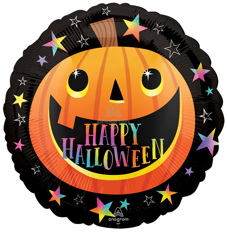 18" Smiley Halloween Pumpkin Foil Balloon