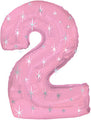 38" Pink Sparkle Two Number Balloon