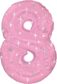 38" Pink Sparkle Eight Number Balloon