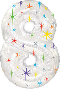 38" Multi-Colored Sparkles Eight Balloon