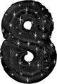 38" Black Sparkle Eight Jumbo Number Balloon