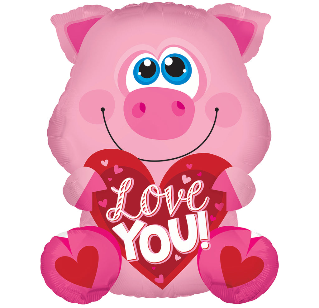 25" Love You Pink Piglet Balloon