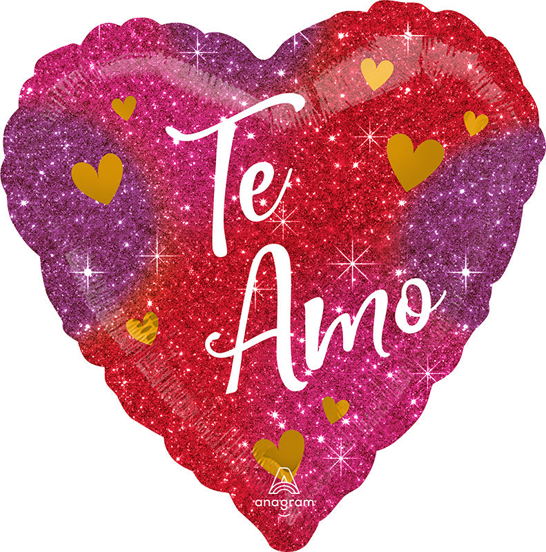 18" Te Amo Ombré Sparkles Foil Balloon (Spanish)