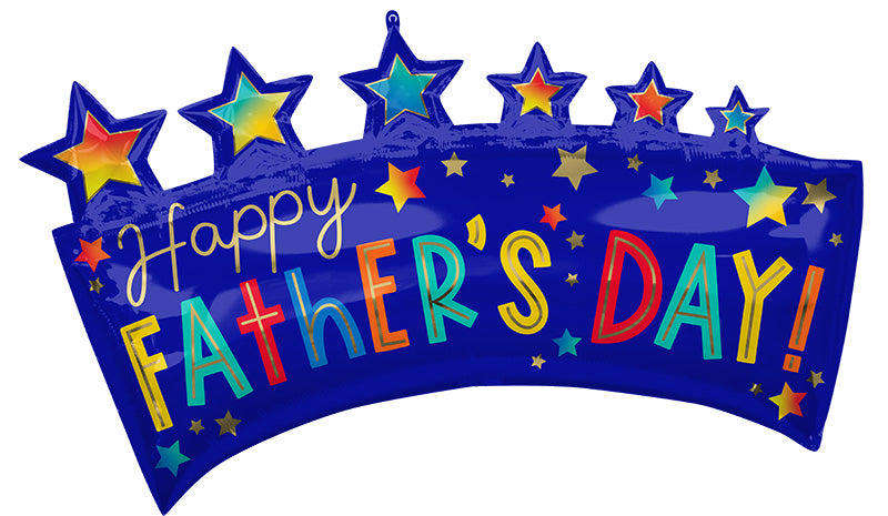 34" SuperShape Happy Father's Day Star Banner Foil Balloon