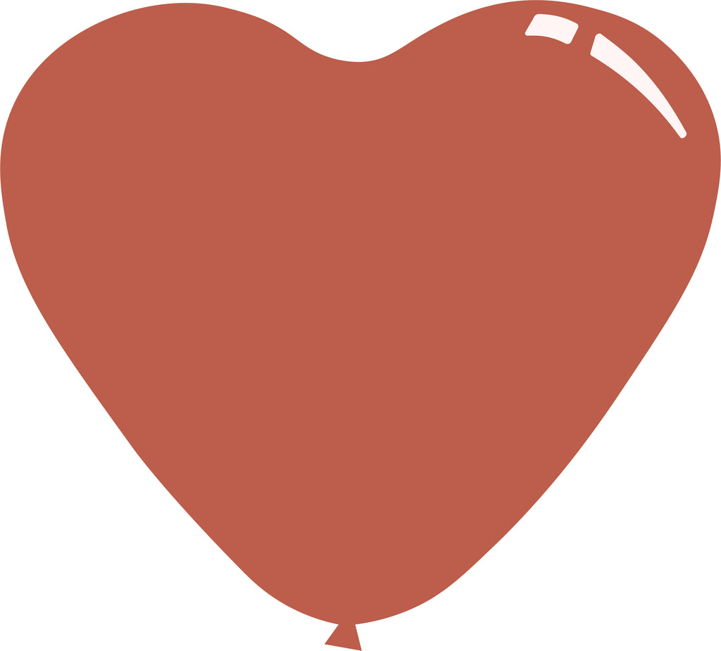 11" Metallic Copper Decomex Heart Shaped Latex Balloons (100 Per Bag)