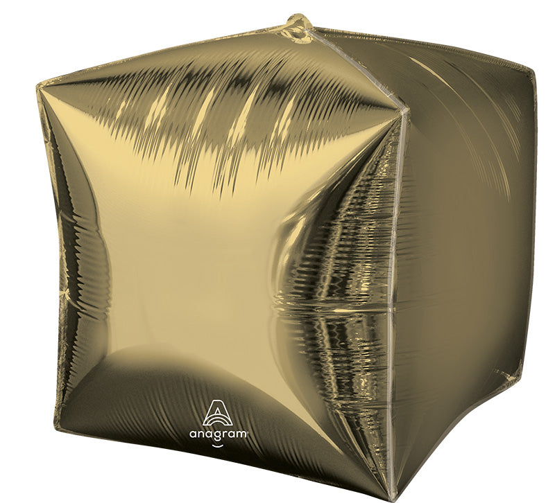15" Cubez White Gold Foil Balloon