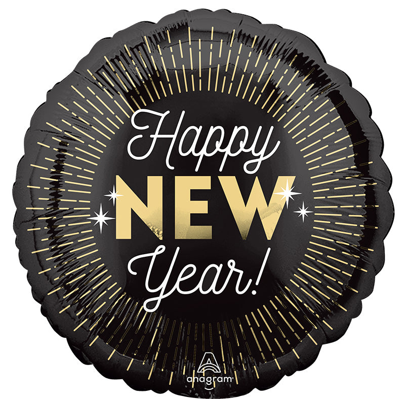 18" New Year Midnight Glam Foil Balloon