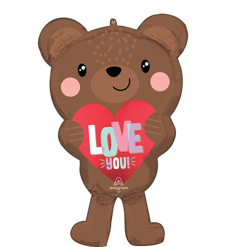 30" Satin Love Bear Foil Balloon