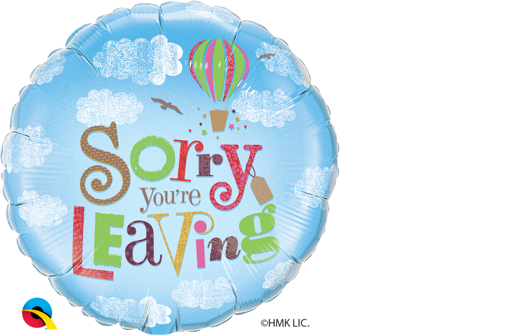 18" Packaged Sorry You're Leaving Balloon