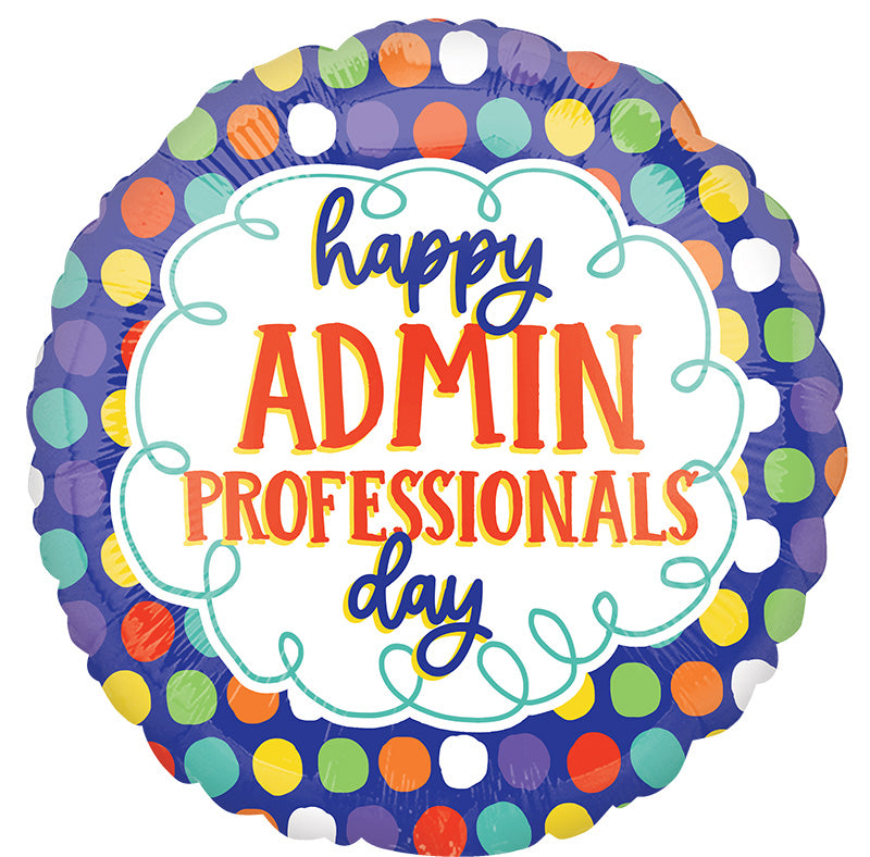 18" Admin Professionals Day Dots Foil Balloon