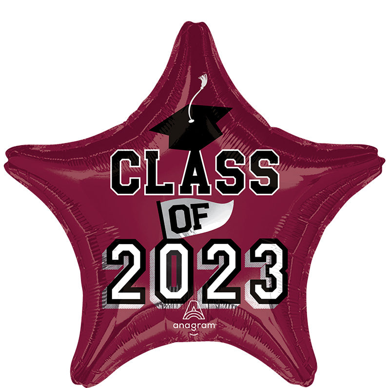 18" Graduation - Class of 2023 - Berry Foil Balloon