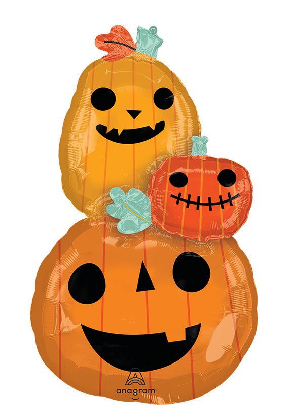 35" Jumbo Multi Classic Halloween Pumpkin Garland Foil Balloon