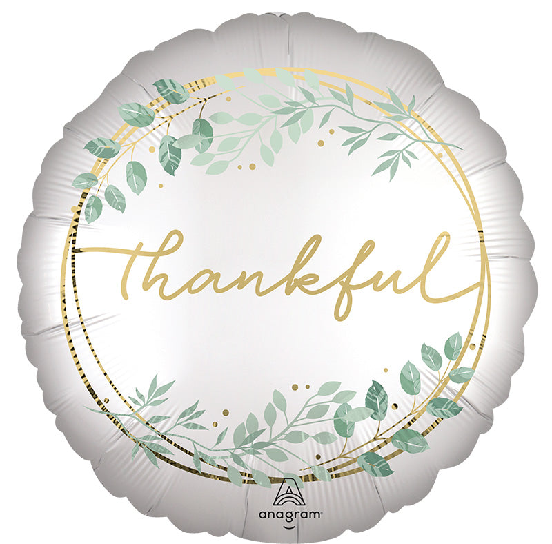 18" Satin Simply Thankful Foil Balloon