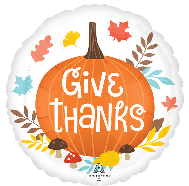 18" Satin Give Thanks Foil Balloon
