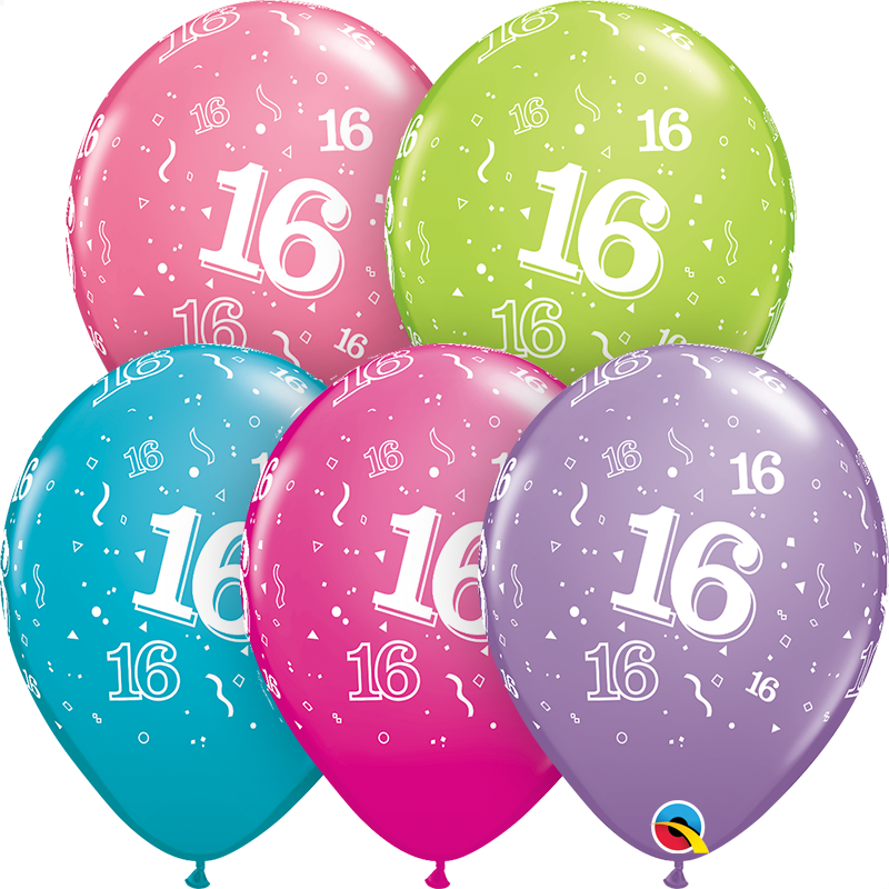 11" Trendy Assorted (50 Count) 16 All Around Latex Balloons