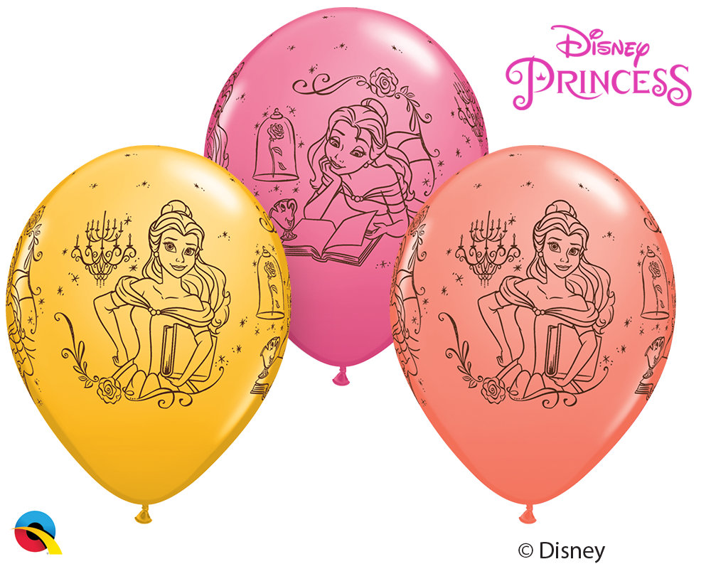 11" Assorted (25 Count) Disney Princess Belle Latex Balloons