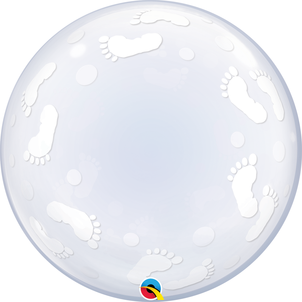 24" Deco Bubble Baby Footprints Balloon