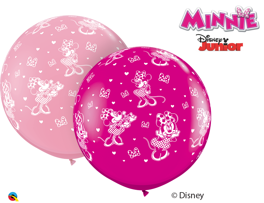 36" Pink/Berry 02 Count Minnie Mouse Latex Balloons
