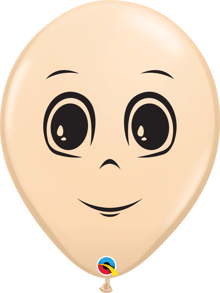 16" Blush (50 Count) Masculine Face Latex Balloons