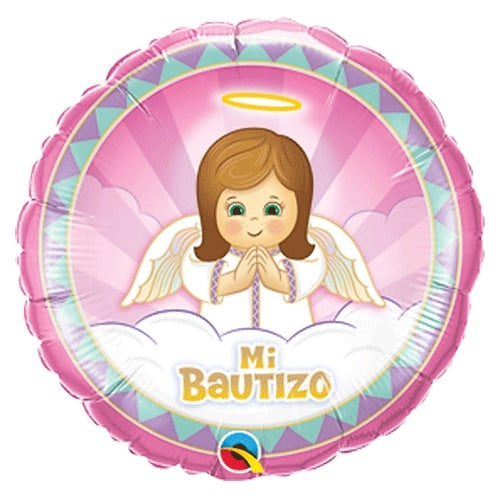 18" Mi Bautizo Angel-Girl (Spanish) Foil Balloon