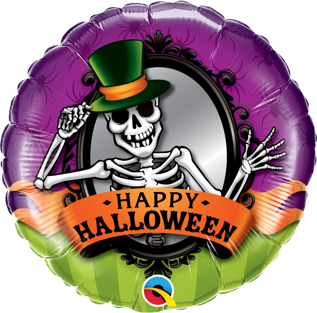 18" Halloween Skeleton Mirror Foil Balloon