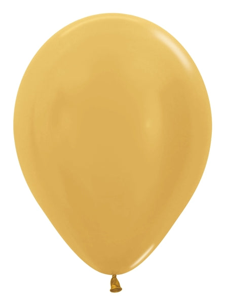 5" Latex Balloons (100 Per Bag) Metallic Gold Betallatex