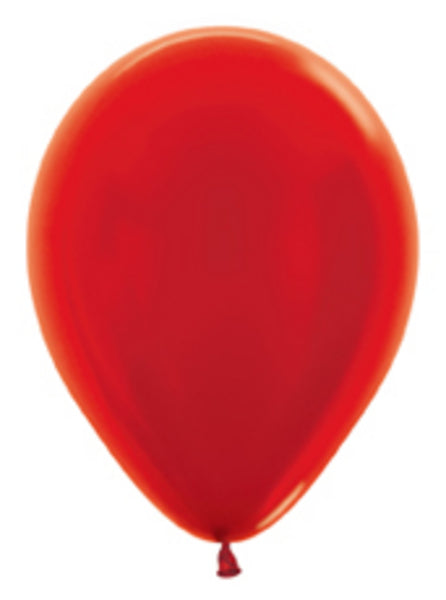 5" Latex Balloons (100 Per Bag) Metallic Red Betallatex