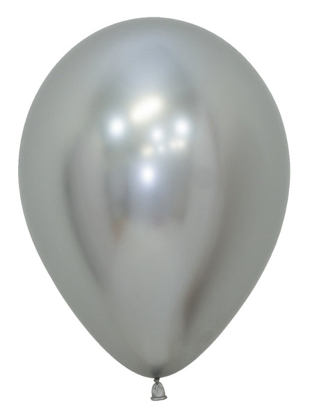 11" Reflex Silver (50 Per Bag) Latex Balloons