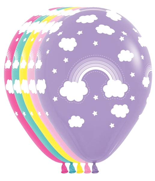11" Magical Rainbow Balloons Latex Balloons (50 Per Bag)