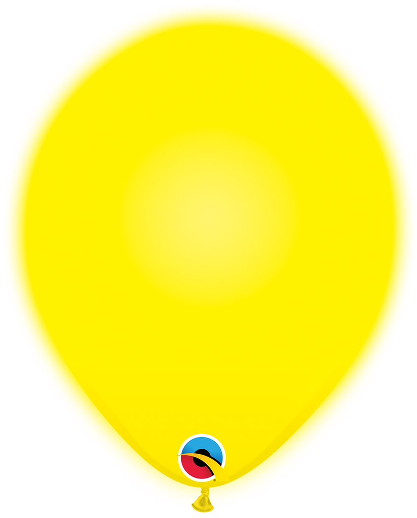 10" Q-Lite Yellow 5 Count Qualatex Light Up Latex Balloons