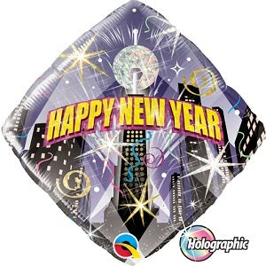 18" Holographic New Year Countdown Balloon