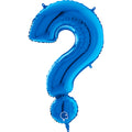 40" Symbol Question Mark Blue Foil Balloon