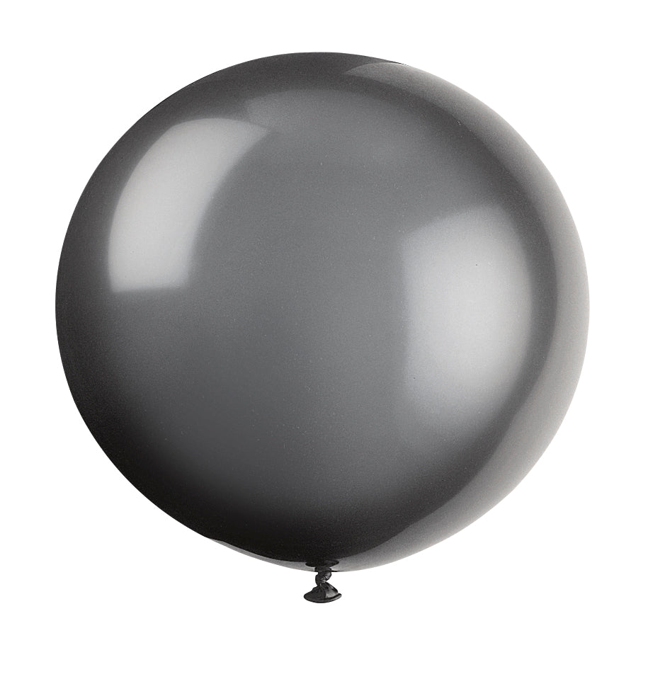 36" Standard Phantom Black Latex Balloons (6 Per Bag)