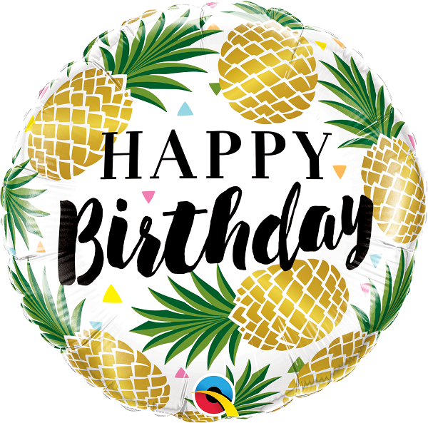 18" Birthday Golden Pineapple Foil Balloon