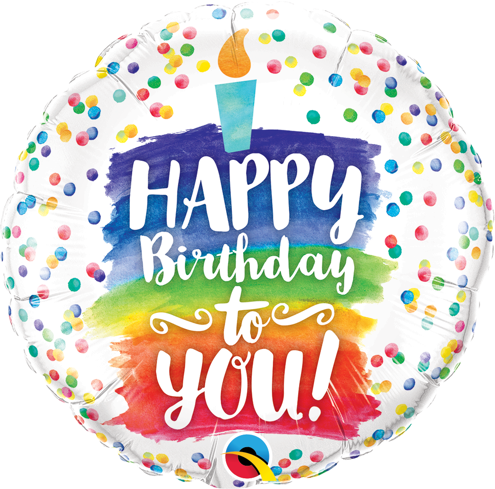 18" Birthday Rainbow Cake Foil Balloon
