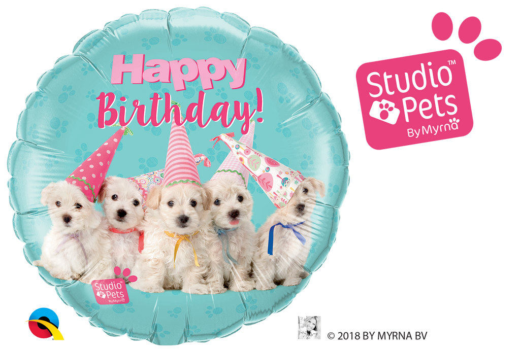 18" Birthday Puppies Foil Balloon