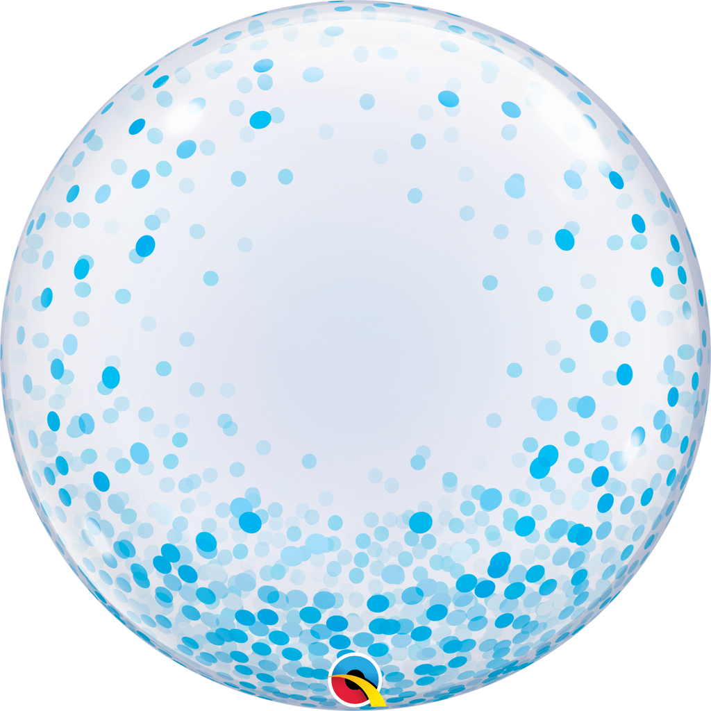 24" Deco Blue Confetti Bubble Balloon
