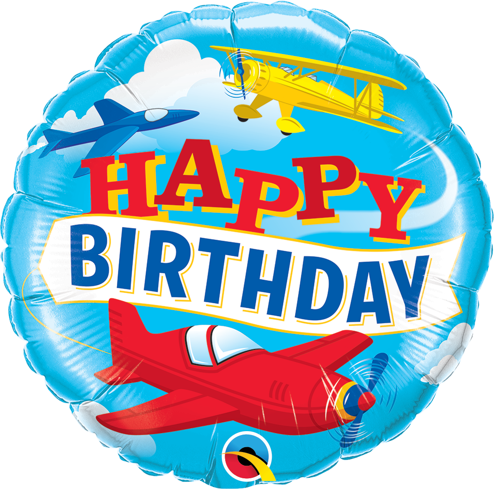 18" Birthday Airplane Foil Balloon