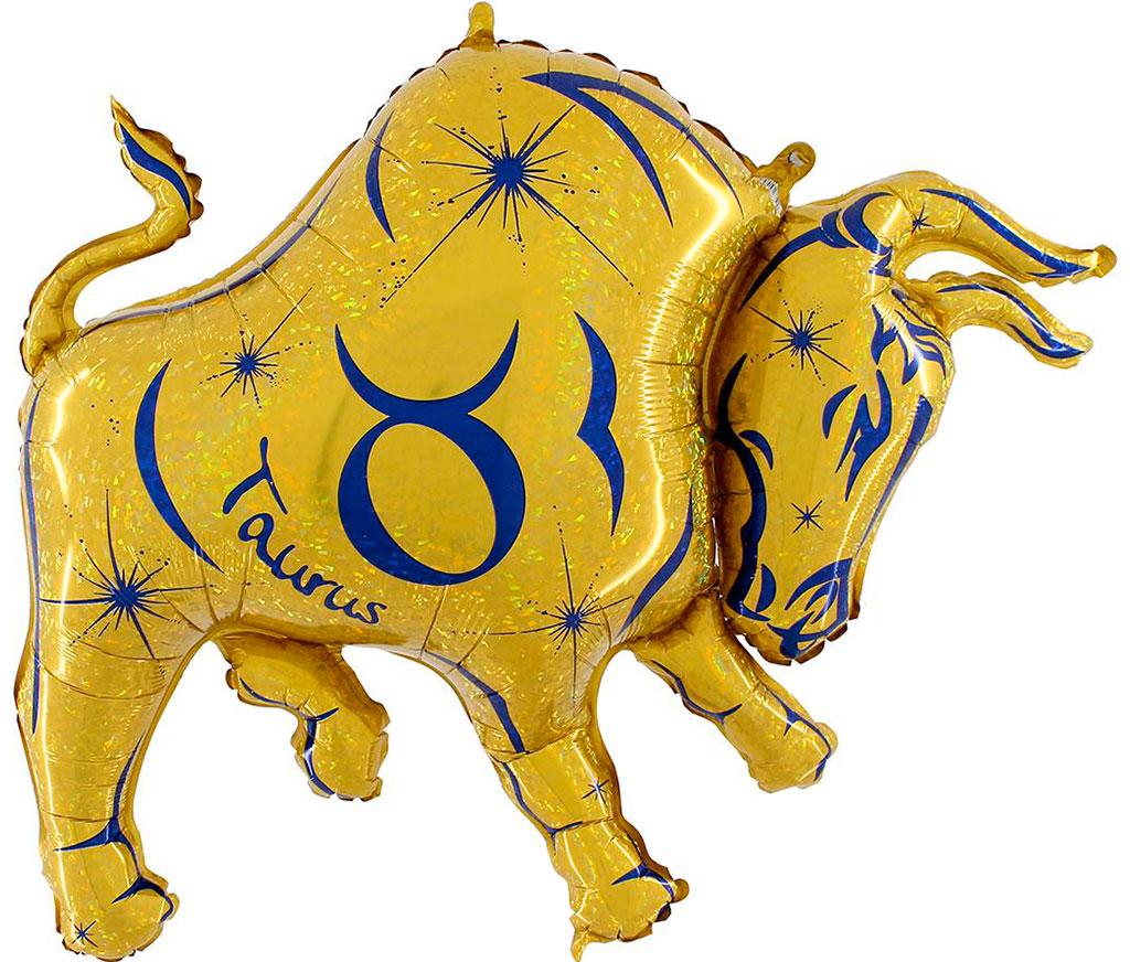40" Zodiac Sign Taurus Gold Foil Balloon