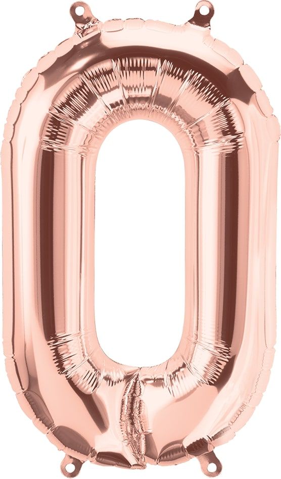 34" Northstar Brand Packaged Number 0 - Rose Gold Balloon