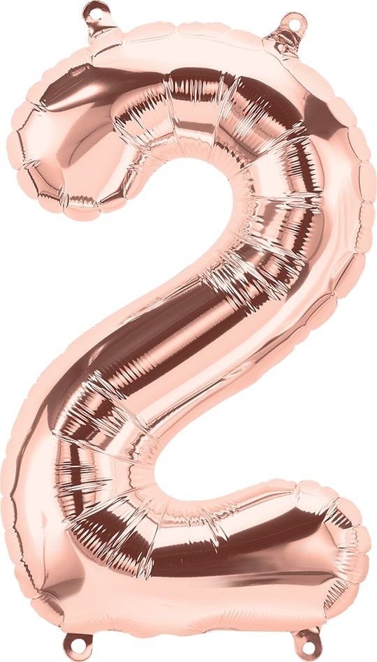 34" Northstar Brand Packaged Number 2 - Rose Gold Balloon