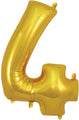 34" Number 4 Gold Oaktree Foil Balloon