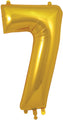 34" Number 7 Gold Oaktree Foil Balloon