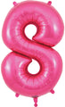 34" Number 8 Pink Oaktree Foil Balloon