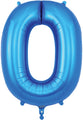 34" Number 0 Blue Oaktree Foil Balloon