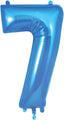 34" Number 7 Blue Oaktree Foil Balloon