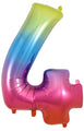 34" Number 4 Rainbow Oaktree Foil Balloon