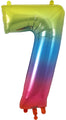 34" Number 7 Rainbow Oaktree Foil Balloon