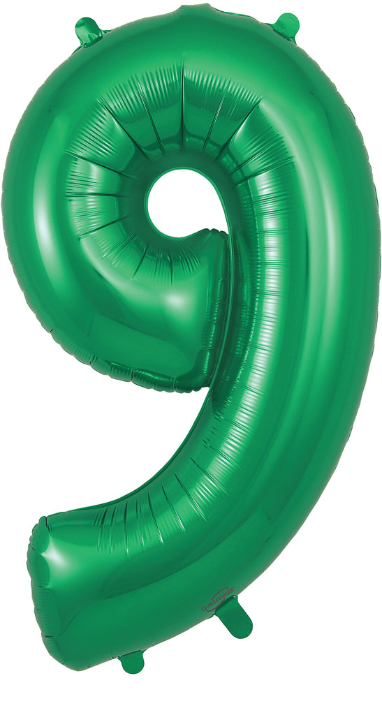 34" Number 9 Green Oaktree Foil Balloon