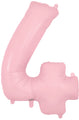 34" Number 4 Matte Pink Oaktree Foil Balloon